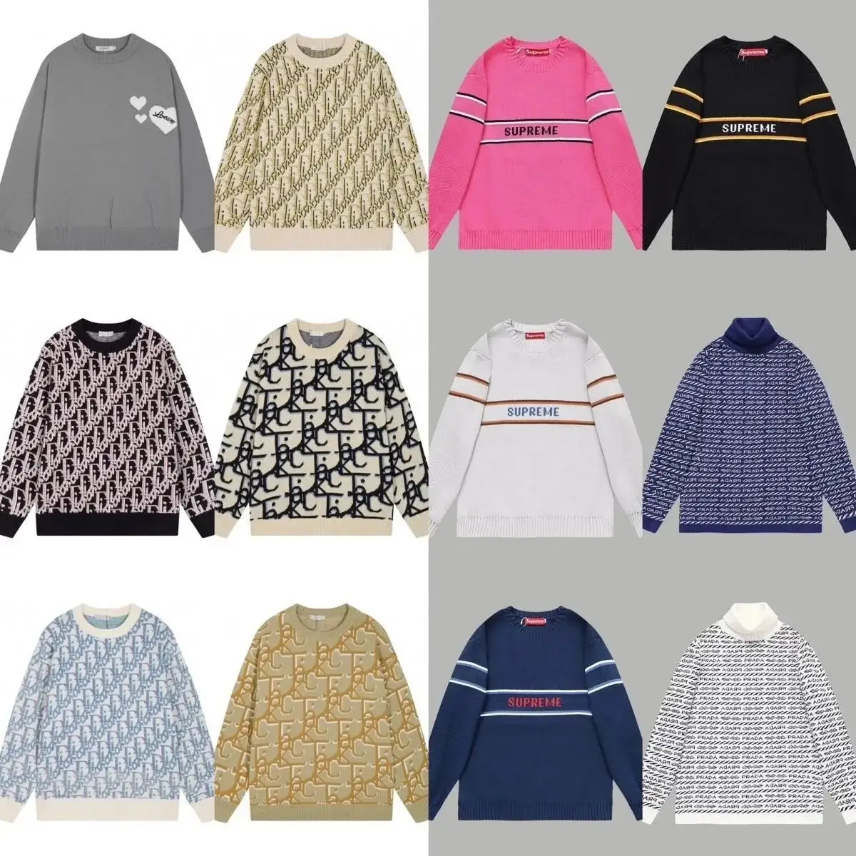 Prada Linea Rossa Sweater / Supreme Striped Sweater [12 styles]
