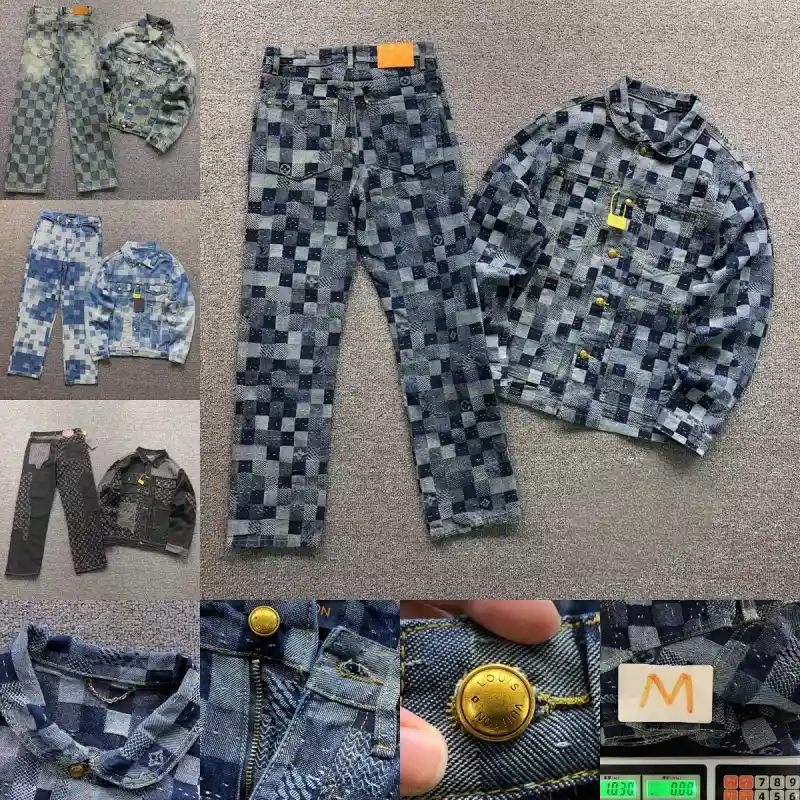 Louis Vuitton Damier Denim Jacket and Pants Set 1